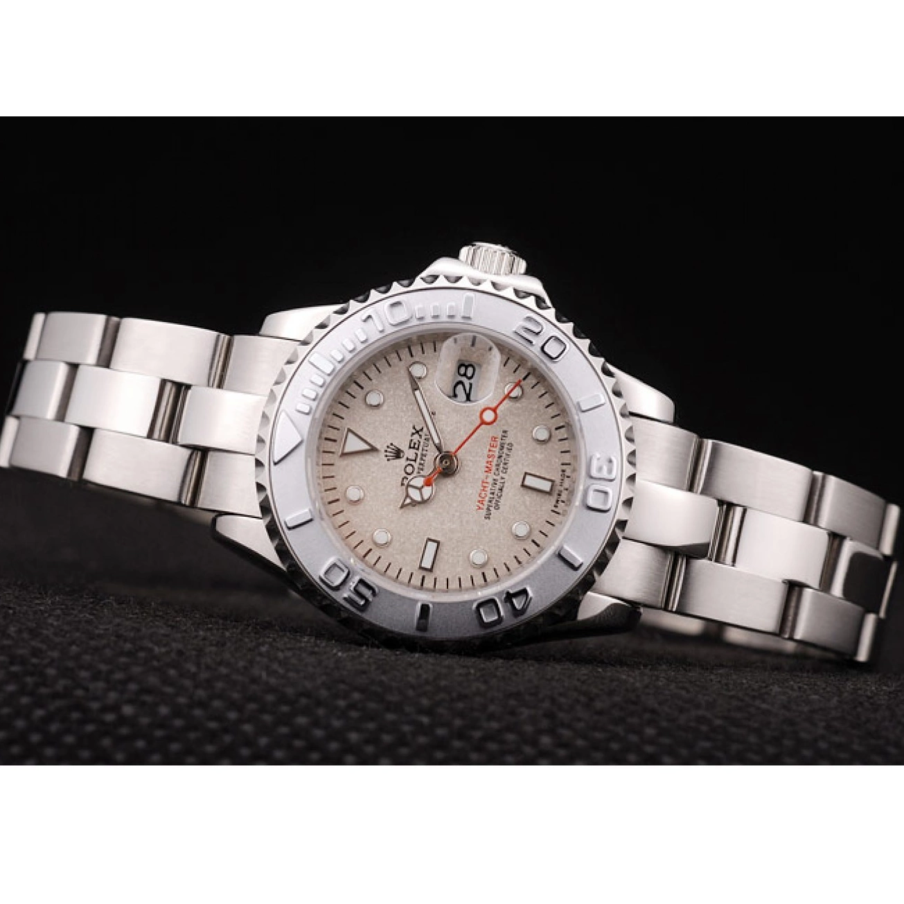 Good Copy Rolex Watches Rolex Yacht Dial Beige Silver Bezel Master 0529